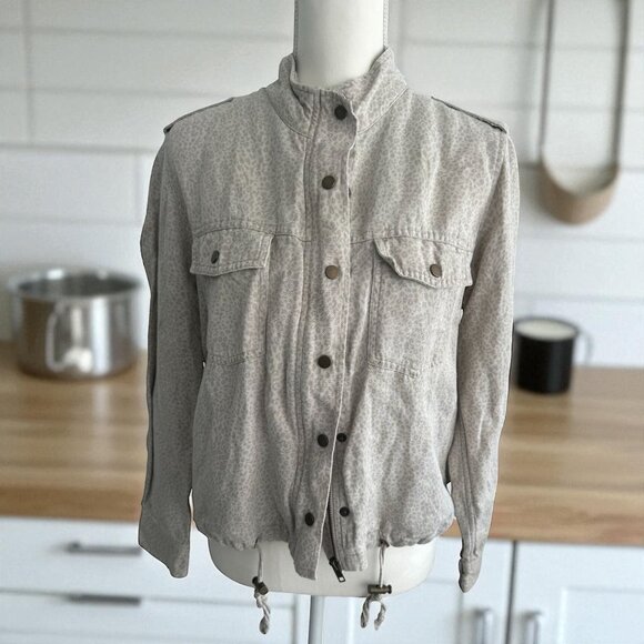 RAILS Leopard Print Button Drawstring Jacket Size Medium - Picture 1 of 10